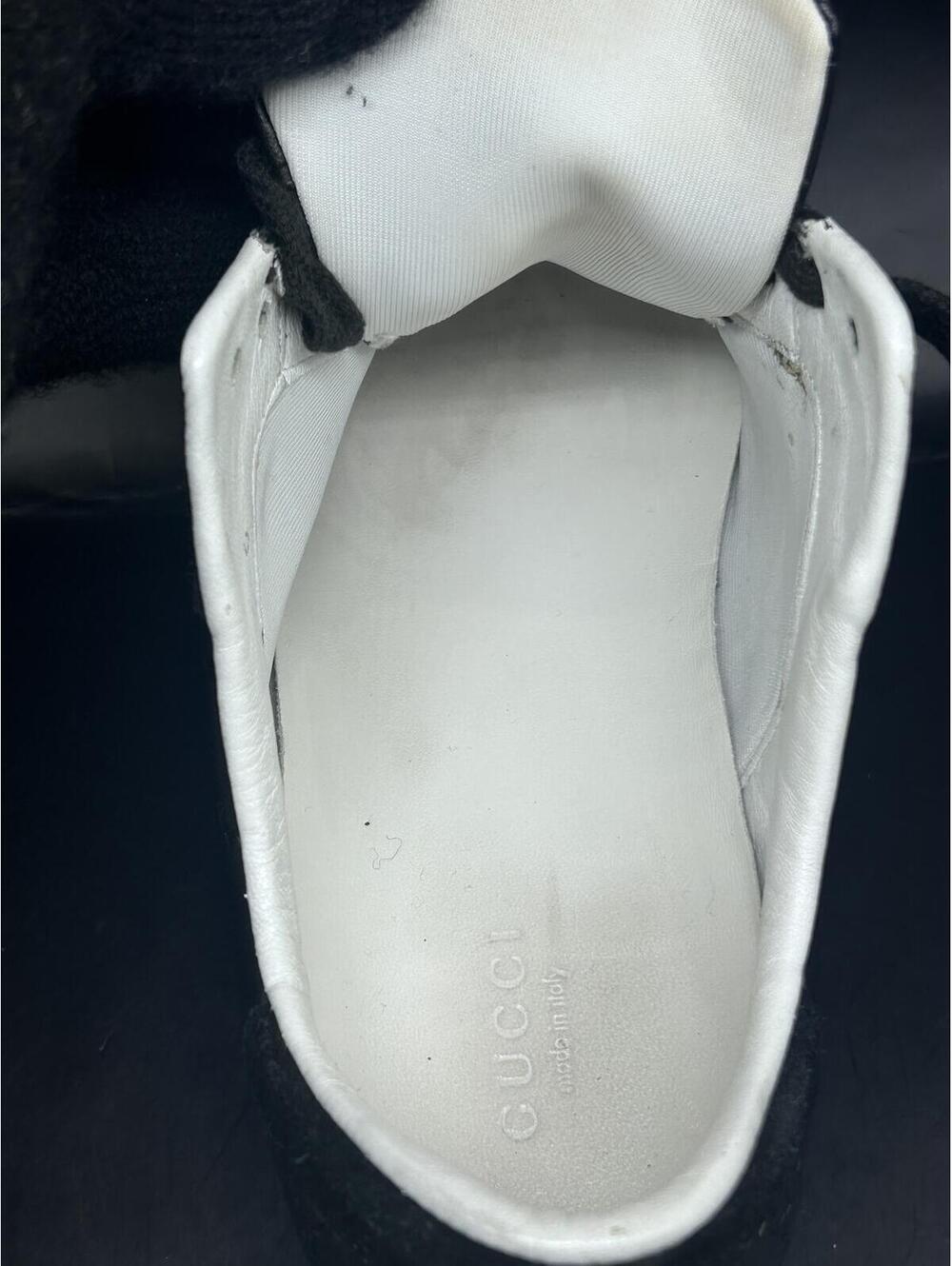 Unisex Gucci Guccissima Black Leather Web Low Top Sneaker - Picture 6 of 9